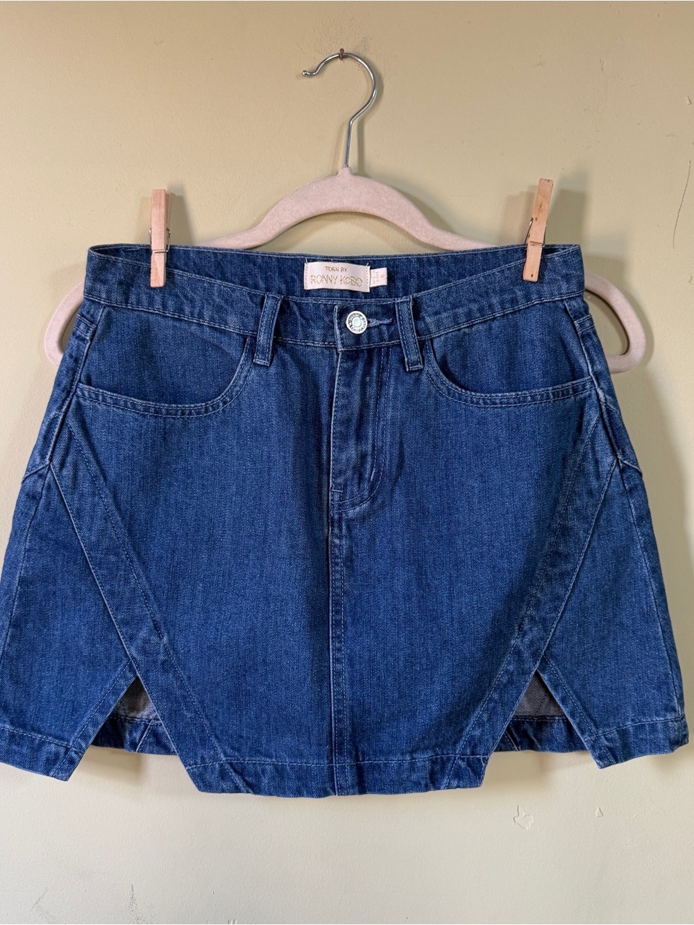 Ronny Kobo Denim Mini Skirt
